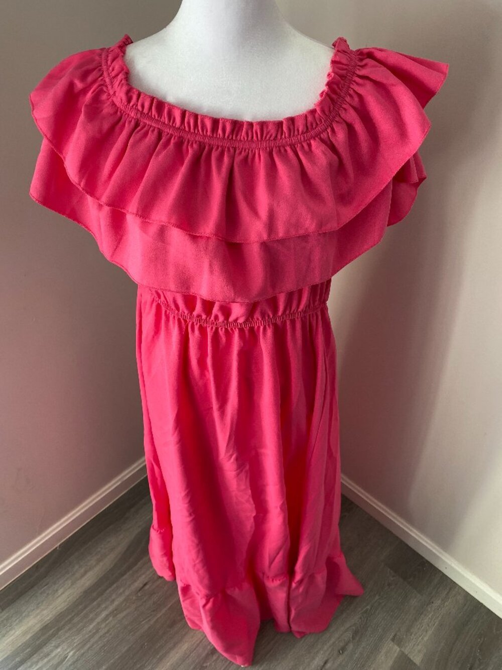 Pink Ruffle Maxi Dress